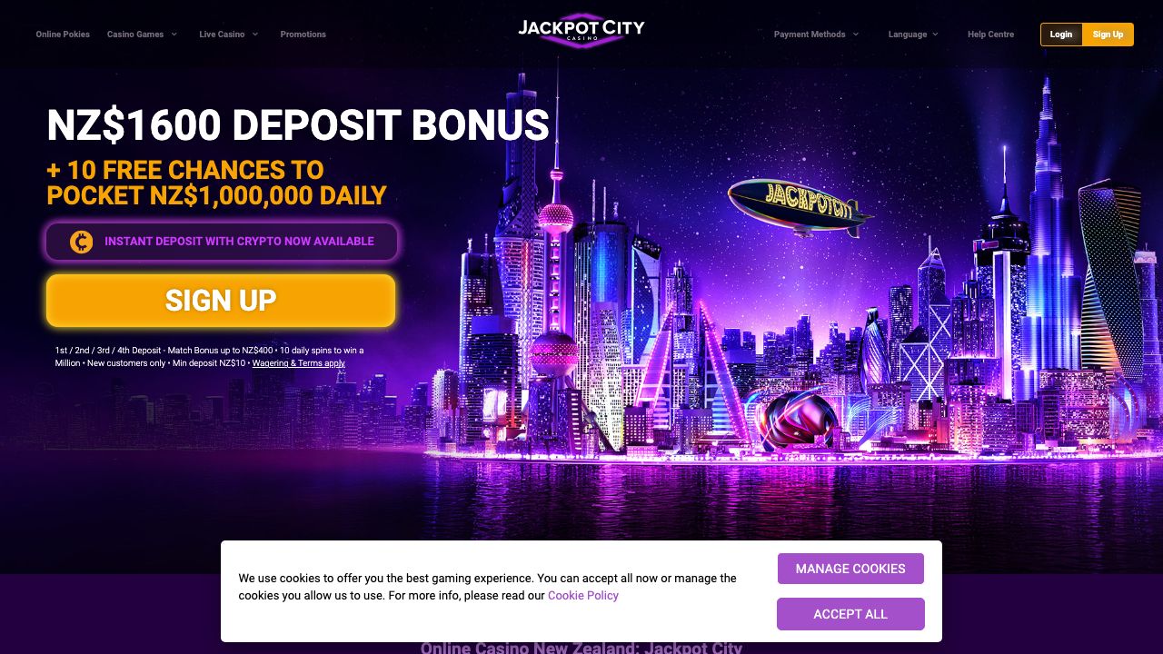 Jackpot City casino lobby
